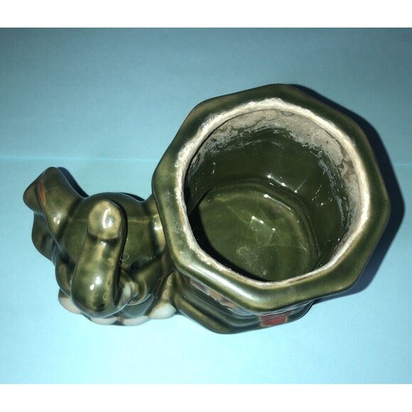 Vintage Occupied Japan- Green Elephant Vase/Planter/Trinket Dish Excellent - Picture 4 of 7